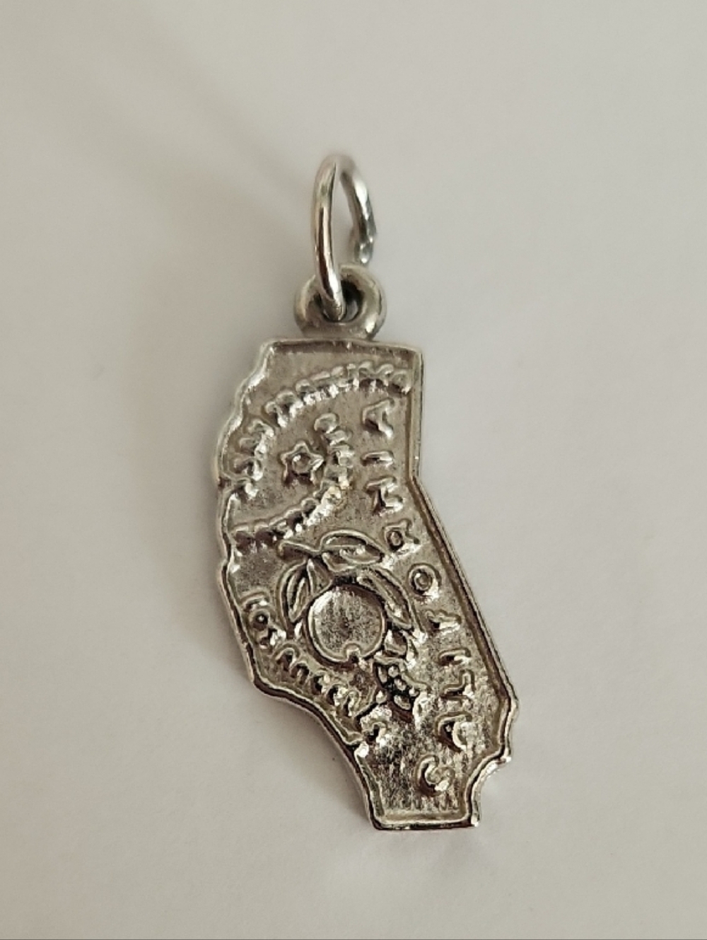 Sterling Silver California State Charm Pendant - Silver